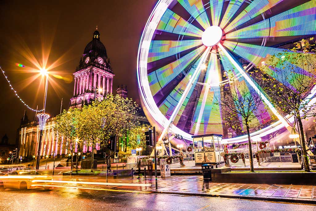 Private Investigator Leeds townhall at night